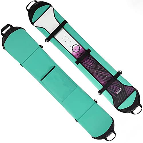 WEALTHY73 Tragbare Snowboardtasche Furnierschutzhülle Anti-Scratch Anti-Rost Skiausrüstung Aufbewahrungstasche Gummi Verschleißfest Wasserdicht,Green,155CM