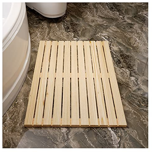 SHUITUKOUU Tapis De Bain en Bois De Bambou pour Salle De Bain, Caillebotis Bois,Tapis De Douche en Bambou De Luxe pour Une Utilisation Intérieure Ou Extérieure Personnalisable,75x100cm/30x39in