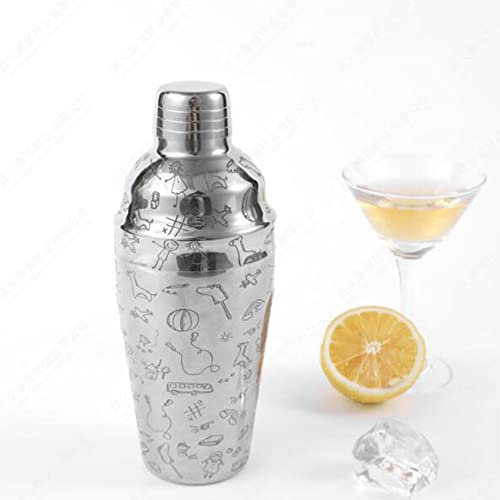 Samnuerly Proceso de Grabado de Acero Inoxidable Juego de Barra de cóctel Personalizado Batido de Mano Herramienta de té de la Leche Coctelera
