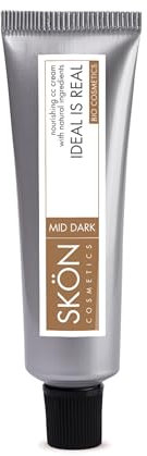 Skön Ideal Is Real - Cc Cream con Acido Ialuronico Viso, Olio di Argan e Burro di Karité, Crema Colorata Viso Nutriente e Idratante, Ideale per Pelle Grassa, Mista e Matura, Effetto Opacizzante, 50 ml