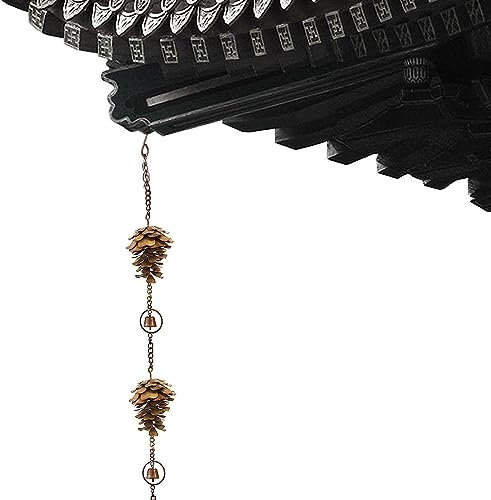 ETomey Catena Antipioggia ， raccoglitori di Pioggia for ， Raccoglitore di Pioggia for pluviale con Adattatore, Coppe for Fiori in Ferro Spesso Decorazione for Esterni casa Giardino (bollitore)