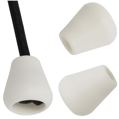 Aerzetix - C68254-10-pack koniska spetsar för skosnören – 6 och 10 mm öppning – hobby, lädervaror, korta varor – färg vit