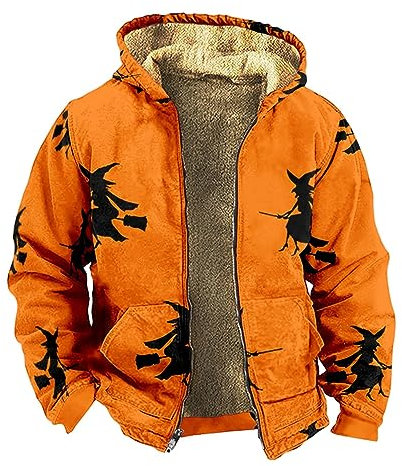 Jacke Herren Fahrrad Jacke Herren Solid Jacke Herren Regenjacke Herren 5XL Feldjacke Herren Sweatshirt Jacke Herren Lederpflege Jacke Hiking Jacket Freizeitjacke Herren(Orange,M)