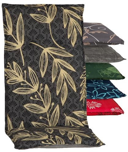 Beo® Hochlehner Gartenstuhlauflagen Barcelona | Waschbar, UV-beständig, Atmungsaktiv | Made in EU, Öko-Tex Standard | Bequeme Sitzkissen Outdoor für Gartenmöbel | 118x50cm