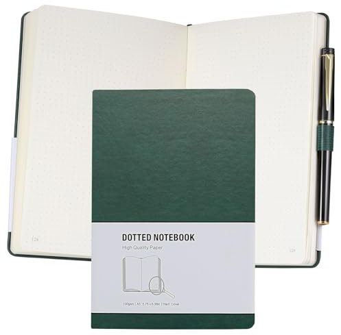 JIANTA Notizbuch A5 Dotted, Bullet Journal A5 mit 320 nummerierten Seiten, Kunstleder Hardcover 100gsm Dickes Papier Journal Buch mit Stifte, Tagebuch 14,5 x 21 cm für Schule, Büro
