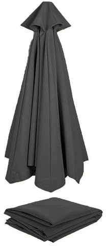 Telo di ricambio per ombrellone da giardino con 8 costole Copertura di ricambio per esterni, giardino, spiaggia, piscina Ombrellone di ricambio in poliestere (solo baldacchino)(Color:Black,Dimensione: