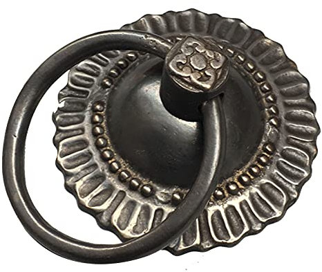 GUIREPTY Vintage Ring Door Knocker, Antique Flower-Shaped Door Knocker, Bronze Thickened Door Handle, Retro Villa Old House Front Door Door Decoration Accessories/Black (Color : Bras(Color:Black)