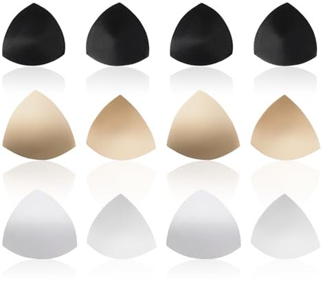 FUIPVGI 6 Paia Imbottitura Reggiseno,Inserti per Reggiseno,Reggiseni Push-up Staccabili,Coppe per Reggiseni Triangolare Traspiranti della Imbottitura per Bikini e Costumi da Bagno (Multicolore)