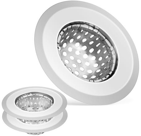 Hoement 3pcs Stainless Steel Sink Strainer Mesh Drain Screen Basket for Kitchen and Bathroom Sink
