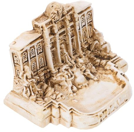 ULDIGI Trevi Fountain Church Wishing Fountain Model Statue Decoration Resin Miniature Building Ornament Italian Travel Souvenir Figurine for Home Office Display