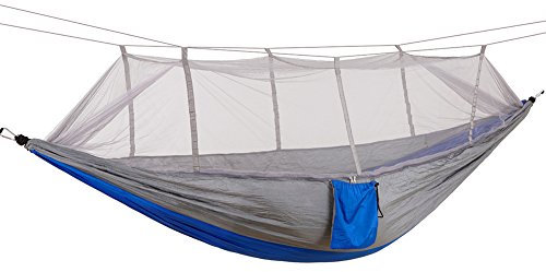 Camping-Hängematte, ultraleichte Reisehängematte mit Moskitonetz, Fallschirm aus Nylon mit Baumgurten, Reisehängematte für Outdoor-Aktivitäten, Camping, Wandern und