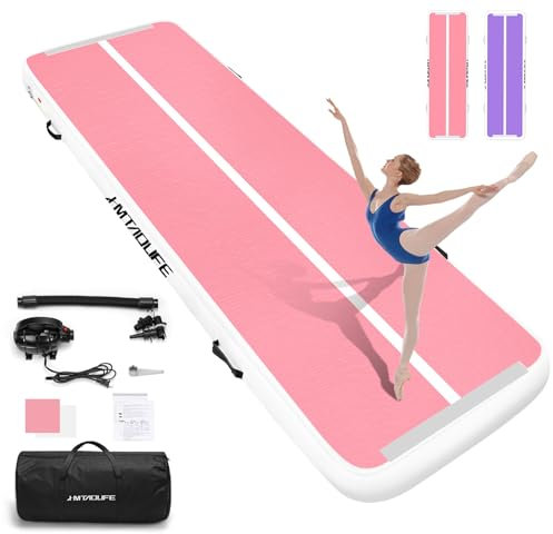HMTAOLIFE Aufblasbare Gymnastikmatte für Kinder, Lufttrainingsmatte mit Luftpumpe für Zuhause, Wasserspaß, Fitnessstudio, Yoga, Training, Cheerleading