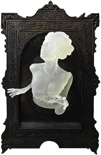 Ornamenti di Halloween Cornice Leggera, Decorazioni per Campanello, Specchio della casa stregata Spaventosa Fantasma nello Specchio Ornamenti in Resina di Halloween