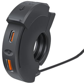 Cargador de teléfono para moto, cargador USB para moto - Cargador de teléfono de 30 W SAE ultra estrecho a USB - Cargador rápido Qc3.0, cargador de teléfono móvil para moto, puerto U
