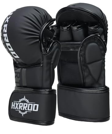 MMA Gloves Sparring Grappling, Kick Boxing Gloves, Hybrid Open Palm Martial Arts Mitts, Light Weight for Martial Arts Sparring Karate Muay Thai, Boxing, Punching Bag, Combat Sports Training Gloves
