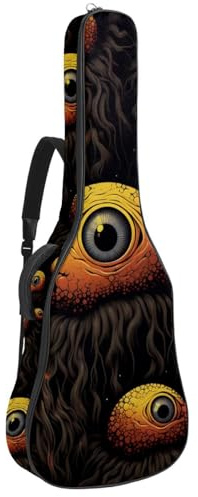 Bassgitarrentasche mit Art Halloween Augäpfel 92, Akustikgitarrentasche 101,6 cm E-Gitarrenkoffer, wasserdichte Oxford E-Gitarre Gigbag für akustische klassische Gitarre, Ukulele,