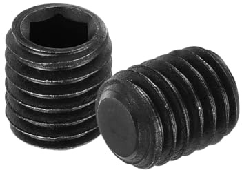 sourcing map Gewindestifte mit Innensechskant, M8 x 10 mm, 304 Edelstahl, flache Spitze, Madenschrauben für Türgriffe, Reparatur, Lampen, Schwarz, 20 Stück