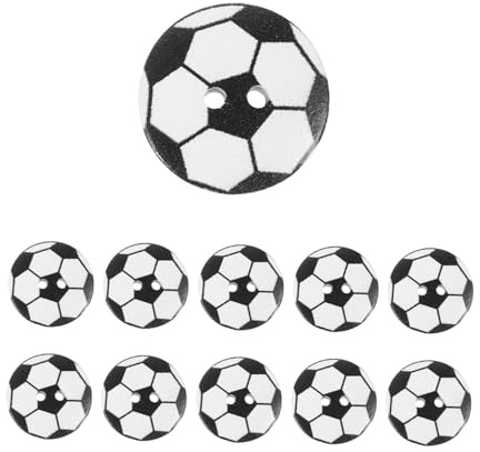 BEBEMOKO 50stücke Fußball Holzknöpfe Für Diy Nähprojekte Vintage Holzknöpfe Fußballform Robuste Für Kreative Bastelideen Für Kleidung Und Dekoration