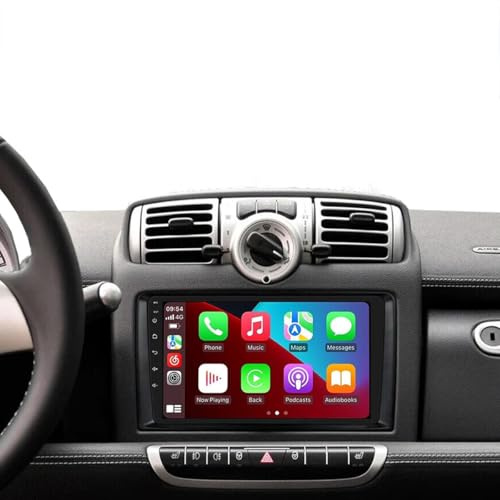 9Inch Android 14 Car Stereo For Mercedes-Benz Smart Fortwo 2005-2010- with Wireless Carplay/Android Auto Touch Screen 2 Din Autoradio Head Unit MirrorLink/Bluetooth/SWC/WiFi/USB/Camera