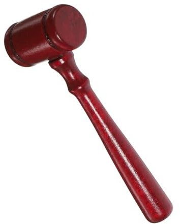 Milisten Wooden Judge Gavel Toy for Children Cosplay Auction Hammer Small Wooden Mallet for Lawyers Fine Grinding