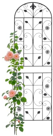 2er Garten Rankgitter & Rosengitter - Freistehende Rankhilfe Metall für Rosen und Kletterpflanzen, Vintage, Verzierte Spitze,180x50cm