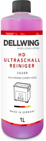 Dellwing HD Ultraschallreiniger 1 l, saures Reinigungs-Konzentrat für Aluminium und Buntmetalle, Made in Germany