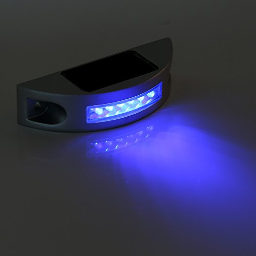 Ailgely Luce del a Energia Solare a LED Light, Lampada a Gradini da Strada Impermeabile, Illuminazione Notturna di Sicurezza Luminosa con Vari Stili (Lampeggiante blu)