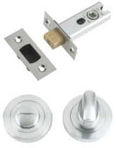 Bathroom Mortice Tubular Deadbolt 64mm with Turn and Release Kit Privacy Door Lock Set for Internal Doors Fittings Included (64mm)