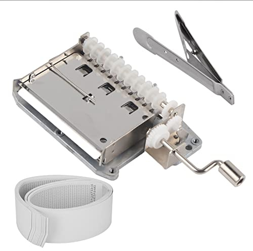 Oytrui 30 Note Hand Crank Music Box Movement, DIY Melody Maker with Metal Punch and 20 Blank Tapes for Musical Composition Practice