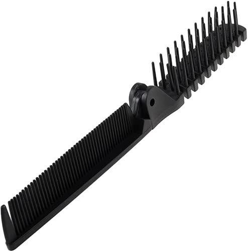 Cepillo de pelo, cuidado del cabello liso, peine plegable, herramienta de corte de pelo, plástico negroDurabilidad