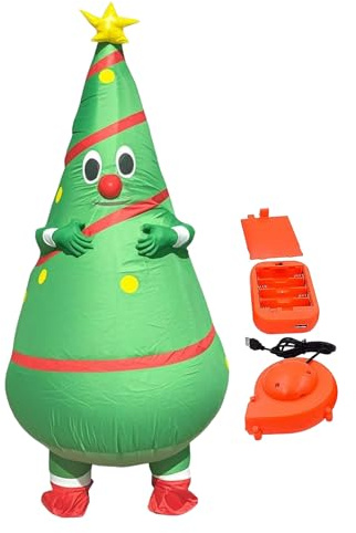 Ylnailky Kostym Dräkt För Jul | Gag Skämt Utklädnad | Uppblåsbar Vuxen Träd Kostym för Jul,Avsedd För Vänner, Familj, Födelsedagsfirande, Scen, Cosplay, Evenemang Och Parad