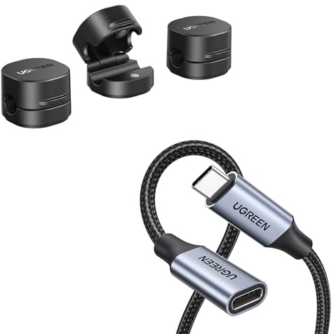 UGREEN 100W Fast Charge Extension Cable (1M) and Cable Tidy Clips