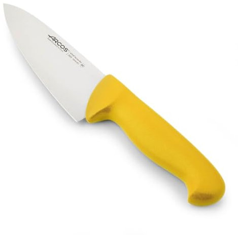 Arcos Coltello Chef in Acciaio Inossidabile Nitrum con Lama da 150 mm – Coltello da Cucina Professionale Multipurpose, Manico Ergonomico in Polipropilene – Giallo, Serie 2900