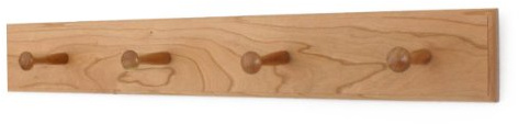 Solid Cherry Shaker Peg Racks (Natural, 23 x 3.5 with 4 pegs)