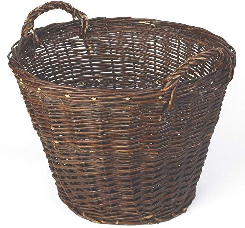 WEIDENPROFI Weidenkorb, Erntekorb aus dunkler Weide, rund mit Henkel, ca. Ø 55 cm x 38 cm hoch
