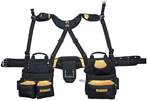 DEWALT DG5617 20-Pocket Pro Framer's Combo Apron Tool Belt and Yoke-style Suspenders Black