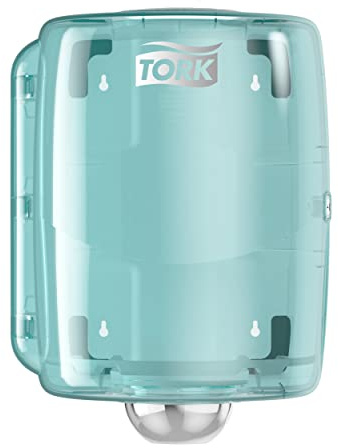 Tork Maxi Innenabrollungsspender Weiß und Türkis W2, Robustes Design, Performance Linie, 44,7 cm × 32,8 cm × 30,2 cm, 653000