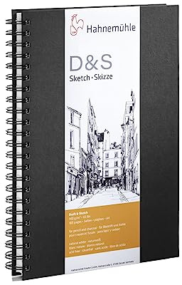 Hahnemühle Skizzenbuch D&S, DIN A4 Hochformat, spiralisiert,140g/m², 80 Blatt