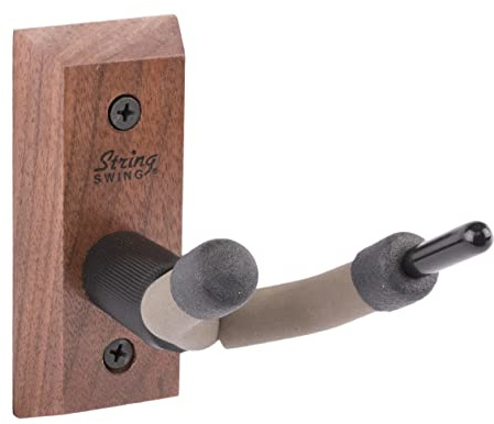 String Swing CC01V-BW - Soporte de pared de madera para violín. Casa o estudio. Negro Nogal.
