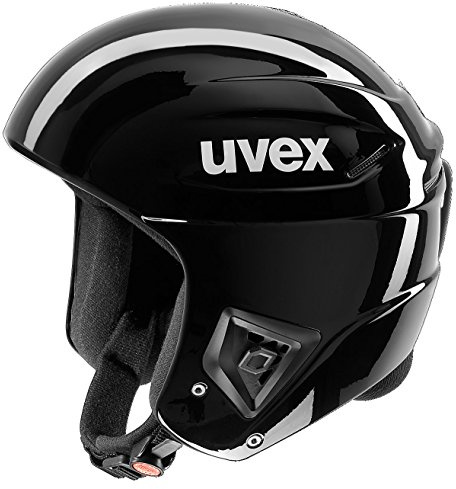 uvex race + - skidhjälm för dam och herr - optimerad ventilation - expanderbar med hakbygel - all black - 58-59 cm