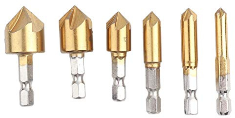 Senker-Bohrer-Set, 6-teilig, 5 Stück, 90 Grad, Sechskantschaft 1/4 Zoll, 6 mm, 8 mm, 9 mm, 13 mm, 16 mm, 19 mm, Schnittdurchmesser,Lochsäge