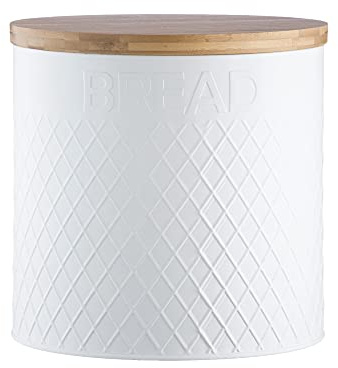 Typhoon Embossed White Bread Bin, 25 cm