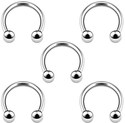 5 Stk Circular Barbell Ohrringe Tragus Piercing Schmuck