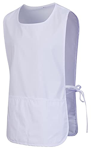 MISEMIYA - Delantal Limpieza Uniforme Laboral CLINICA MÉDICOS Limpieza Veterinaria Sanitarios HOSTELERÍA- Ref.868 - M, Blanco 68