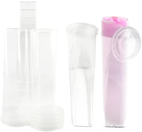 PZ 50 STAMPI PER CALIPPO LUNGHI CM 15 PER STAMPO GHIACCIOLO STAMPO TRASPARENTE + COPERCHI IDEALI PER LA PREPARAZIONE DI GHIACCIOLI E GELATI (100)