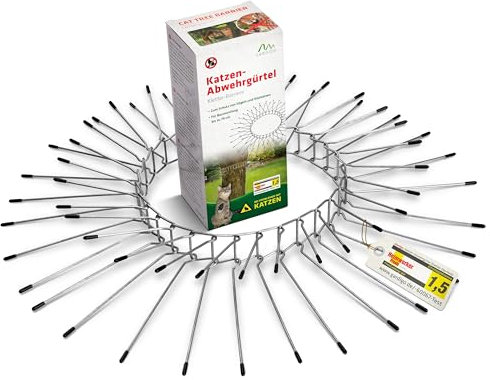 GARDIGO® Katzenabwehrgürtel I Katzenschreck Baumschutz I Bis 21 cm Durchmesser | Individuell anpassbar | Galvanisierter Stahl | Kletterschutz zur Katzenabwehr I Marderschreck Fallrohrschutz
