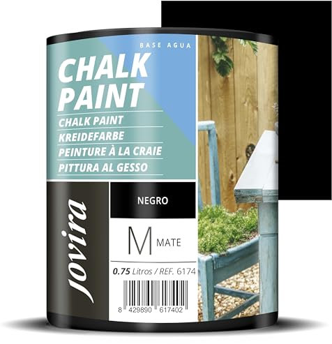 JOVIRA PINTURAS Chalk Paint, Pittura al Gesso, Matte all' Aqua, Rinnova il tuo arredamento con creatività. (750 millilitri, Nero)