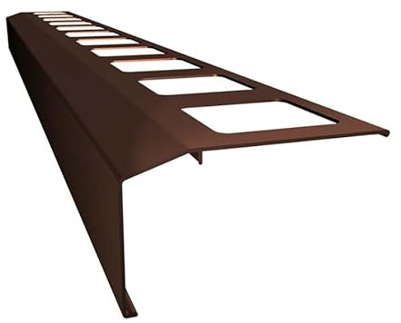 Renoplast® Aluminium Traufprofil K301 200cm Braun | Fertigstellung von Terrassen und Balkonen | Fliesenböden auf Klebemörtel | Wasser ablaufsysteme Winkelprofil | Korrosionsschutz Balkonprofile