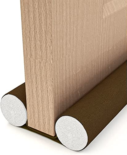 93cm Salsicciotti Paraspifferi con Tessuto Impermeabile di Oxford, Guarnizione Porta per Interno 3-5 cm, Paraspifferi Porta per la Protezione Interna ed Esterna del Coaster Della Porta, Marrone