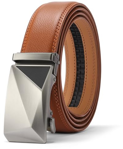 SENDEFN Ceinture Homme, Ceinture Automatique Homme, Ceinture Homme Cuir Largeur 35mm Taille Ajustable, Ceinture avec Cadeau Box pour costume d'affaires et jeans